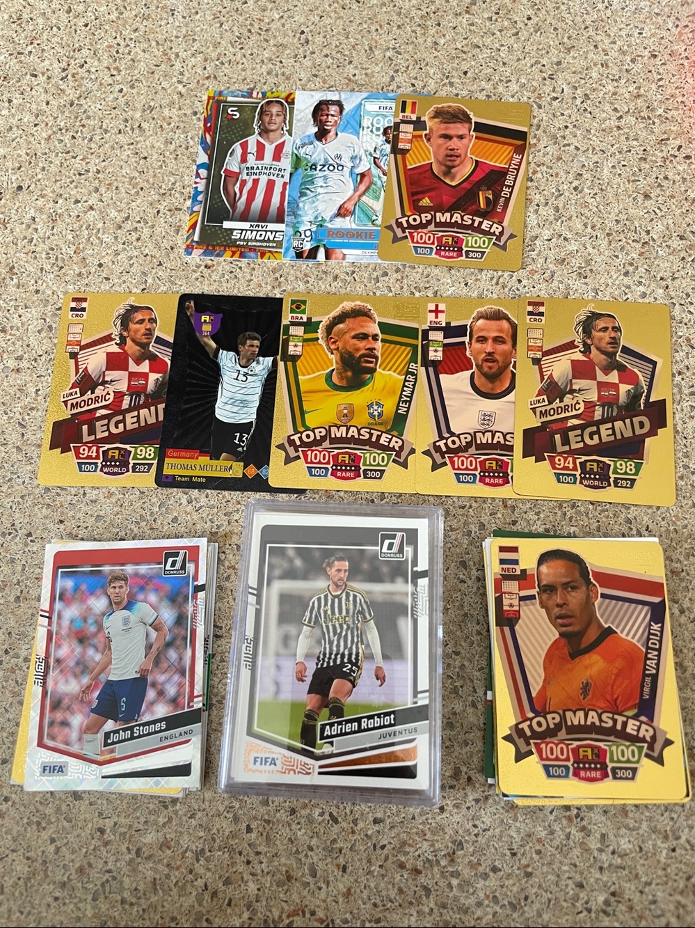 Topps Top Master Soccer Cards in Gold & White - Kane, Neymar Jr. & Rabiot